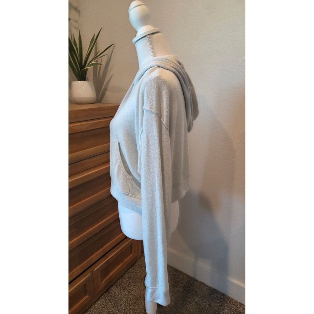 Bleusalt The Malibu Hoodie Cropped Shimmer Tencel White Coastal Size 3 - Picture 10 of 10